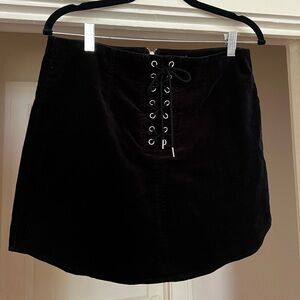 Black corduroy mini skirt size large